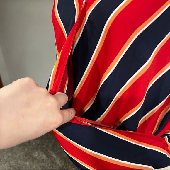 Maurice's Spaghetti Straps Front Wrap Stripe Tank Top - Picture 4 of 13